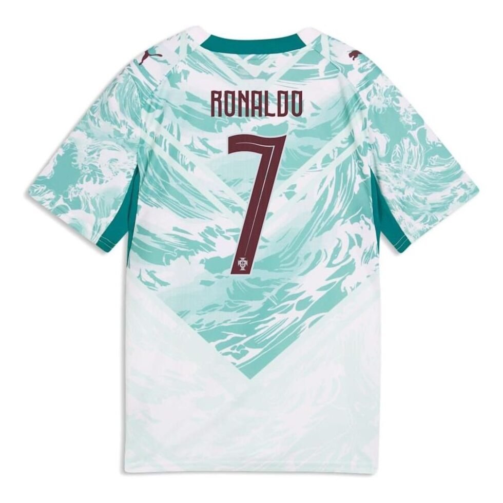 (GS) PUMA Cristiano Ronaldo Portugal 2026 Away Player Jersey 'PUMA White Green Lagoon' 788149-77