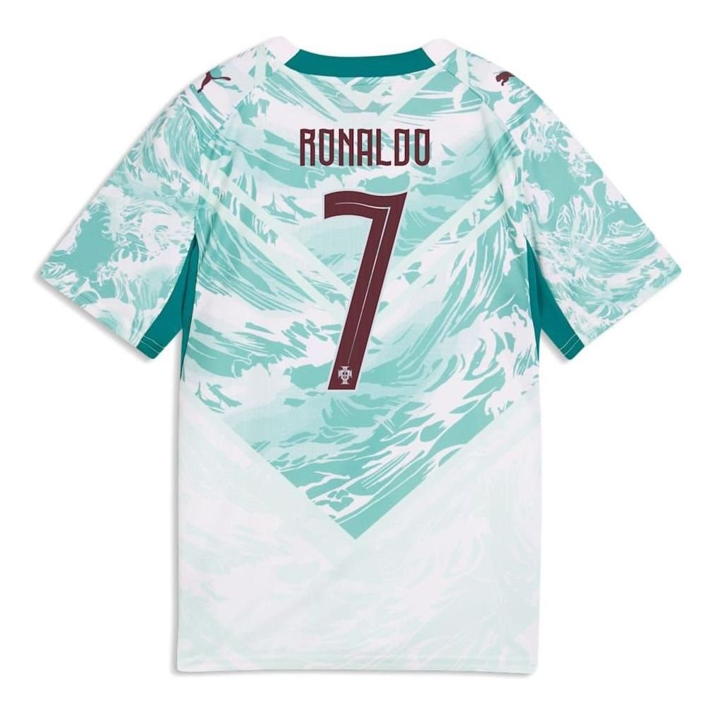 (GS) PUMA Cristiano Ronaldo Portugal 2026 Away Player Jersey 'PUMA White Green Lagoon' 788149-77