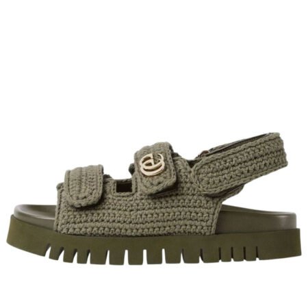 (WMNS) Gucci GG Sandals 'Dark Green Cotton Crochet' 835086-FAEQ2-3037