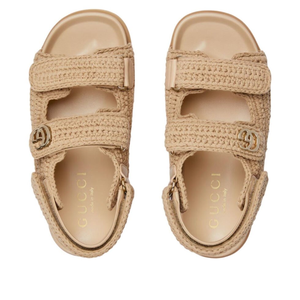 (WMNS) Gucci GG Sandals 'Beige Cotton Crochet' 835086-FAEQ2-9552 - Image 5