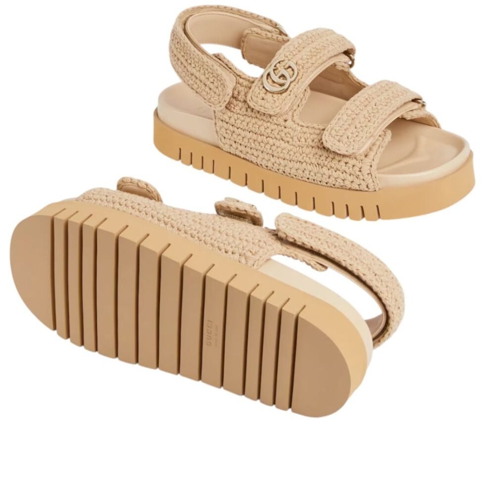 (WMNS) Gucci GG Sandals 'Beige Cotton Crochet' 835086-FAEQ2-9552 - Image 6