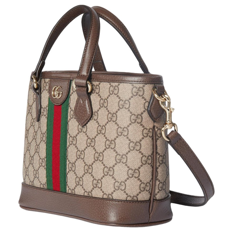 (WMNS) Gucci Ophidia Small Tote Bag 'Beige Dark Brown' 836848-FAE0J-9867 - Image 2