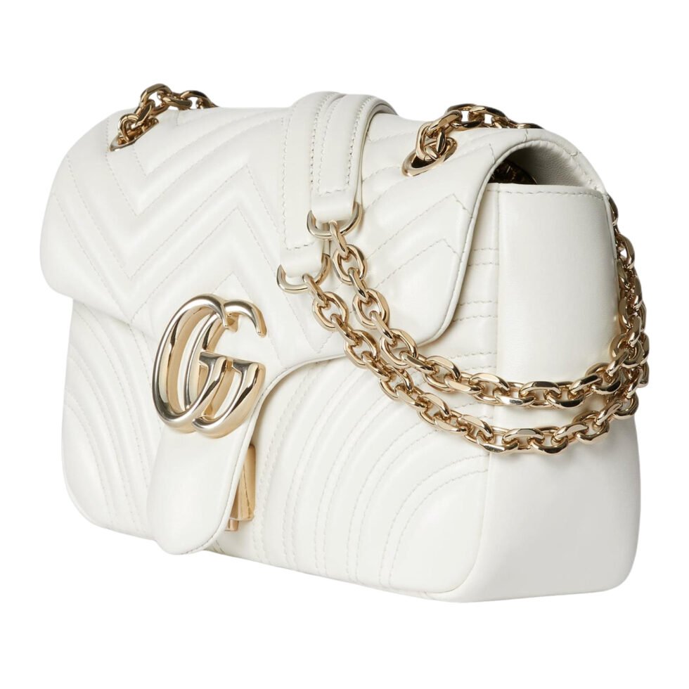 (WMNS) Gucci GG Marmont Medium Shoulder Bag 'White' 837267-AAE38-9050 - Image 2