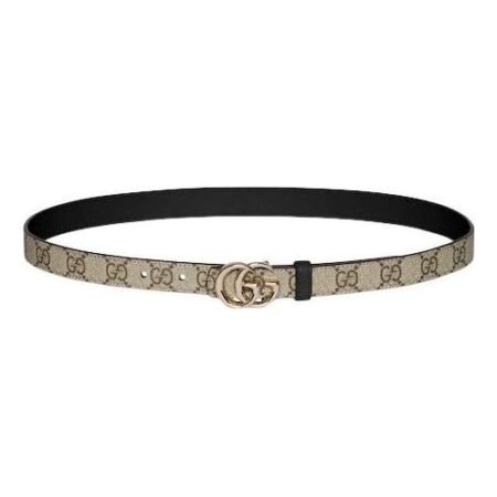 (WMNS) Gucci 25 Reversible GG Marmont Thin Belt 'Beige Black' 847132-FAFCN-9759