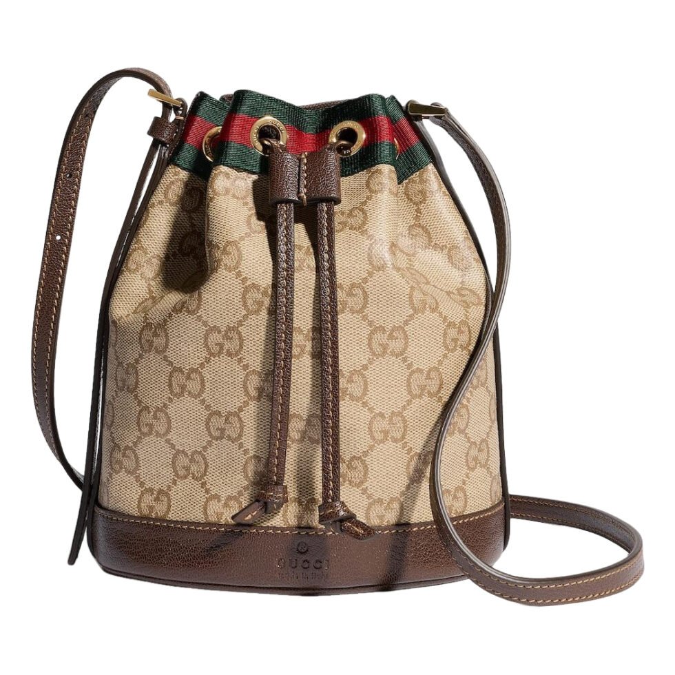 (WMNS) Gucci Mini Bucket Bag with Web 'Sand Dark Brown' 876060-FAF8R-8547