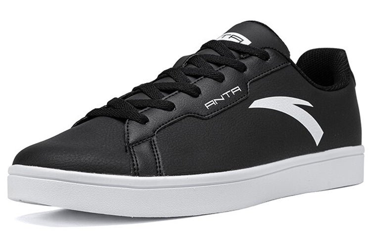ANTA Leather Skateboarding Shoes 'Black White' 912028003-1 - Image 3