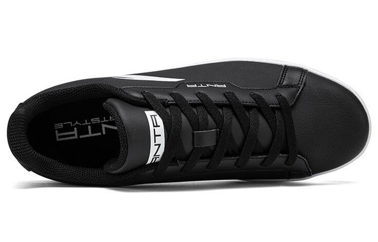 ANTA Leather Skateboarding Shoes 'Black White' 912028003-1 - Image 4