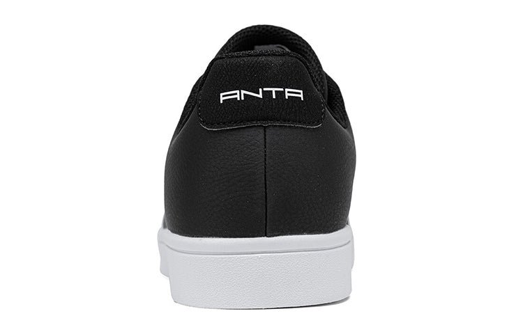 ANTA Leather Skateboarding Shoes 'Black White' 912028003-1 - Image 5