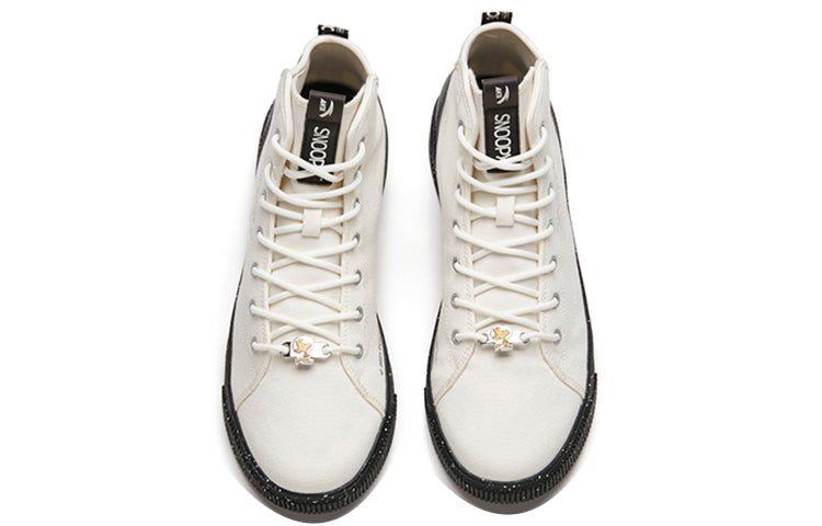ANTA x SNOOPY Skateboarding Series Sneakers High  'White Black' 912138601-2 - Image 4