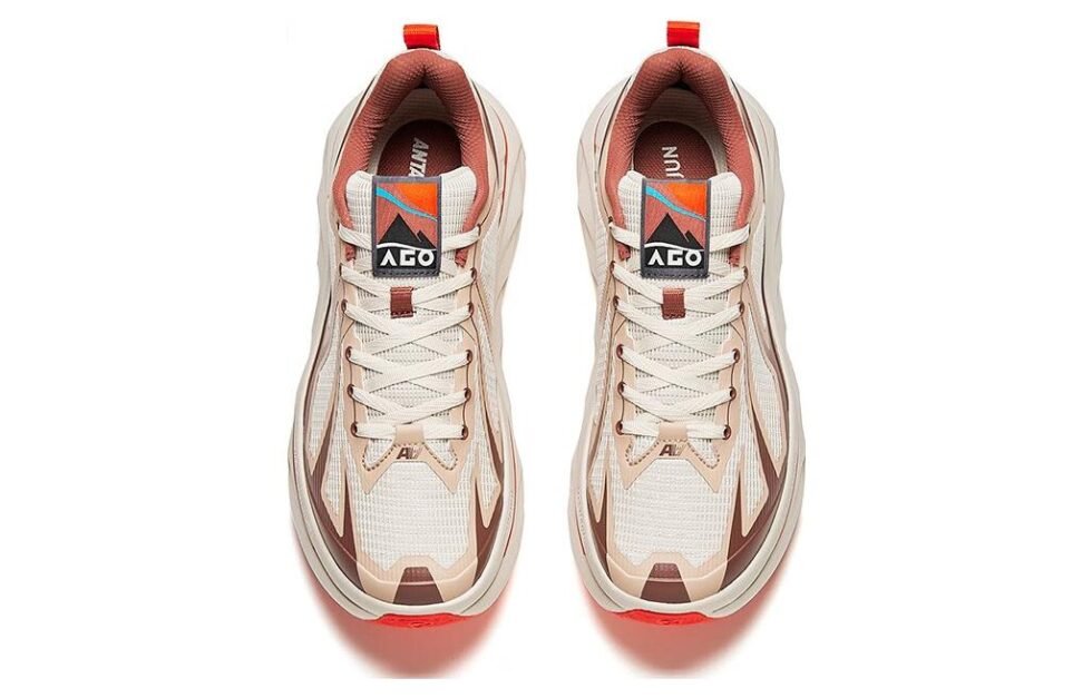 ANTA Running Series Sneakers 'Beige Brown Red' 912416606A-6 - Image 3
