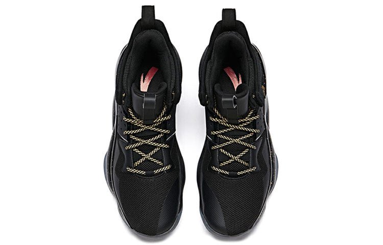 ANTA Mid Top Basketball Shoes 'Black Gold White' 91941181-3 - Image 4