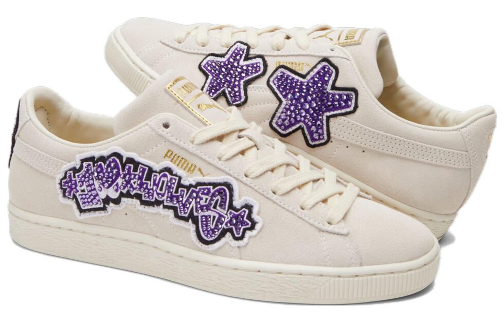 PUMA Swarovski x 100Wolves x Suede Studio 'Whisper White' 933470-01 - Image 4