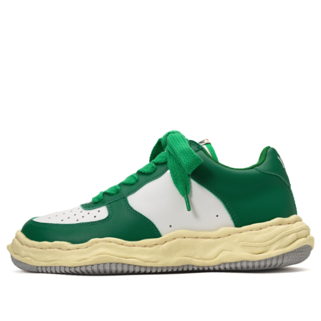 Maison MIHARA YASUHIRO WAYNE VL OG Sole Leather Low-top Sneaker 'White Green' A09FW730-WHTGRN