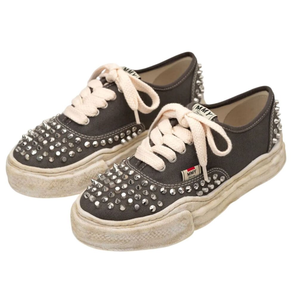 Maison MIHARA YASUHIRO Baker OG Sole Studded Canvas Low 'Grey' A13FW736-GRY - Image 3