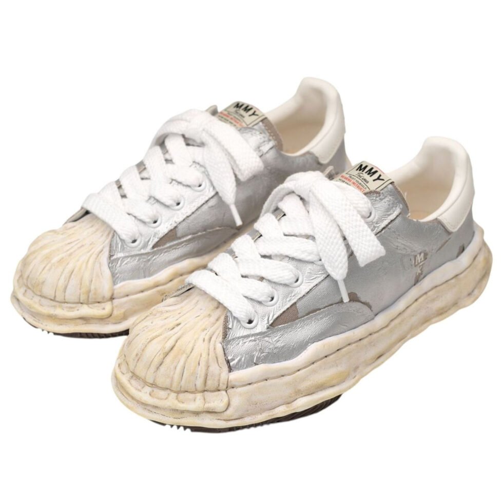 Maison MIHARA YASUHIRO BLAKEY OG Sole Film Attached Canvas Low 'Silver' A15FW727-SILVER - Image 2