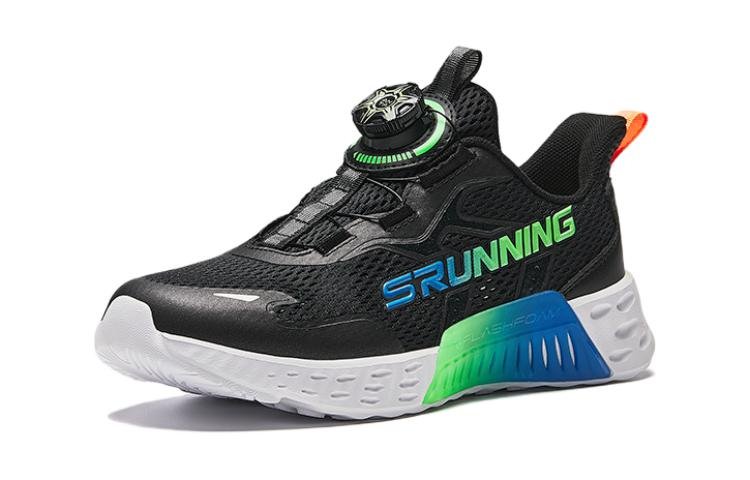 (GS) ANTA Running Series Sneakers 'Black with Green Blue' A312425515-2 - Image 2