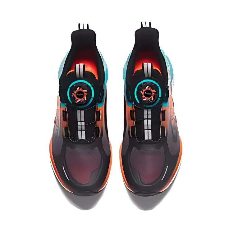 (GS) ANTA Running Series Sneakers 'Black Orange Blue' A312425577-5 - Image 4