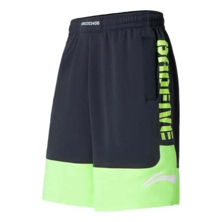 Li-Ning BadFive Logo Basketball Shorts 'Blue Neon Green' AAPS031-3