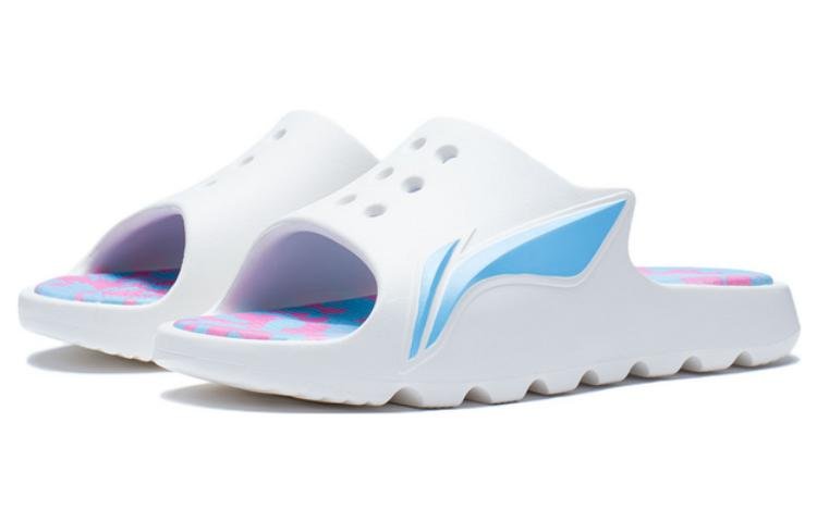 (WMNS) Li-Ning LNBB Slides 'White Blue' ABTS004-3 - Image 4