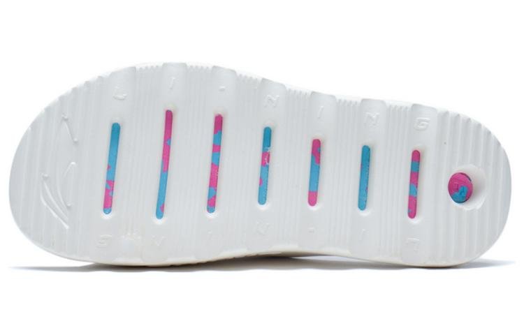(WMNS) Li-Ning LNBB Slides 'White Blue' ABTS004-3 - Image 6