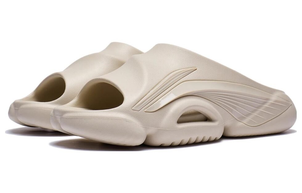 Li-Ning 1 Badfive Basketball Slides 'Beige' ABTT003-3 - Image 3