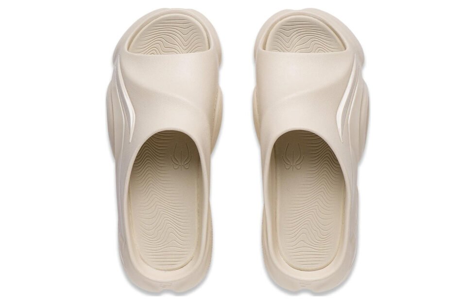 Li-Ning 1 Badfive Basketball Slides 'Beige' ABTT003-3 - Image 4