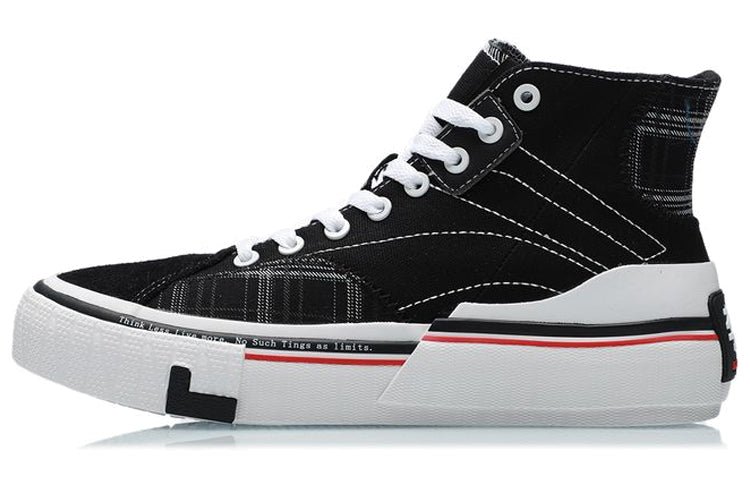(WMNS) Li-Ning Canvas Hi Shoes 'Black White Red' AECR008-4 - Image 2