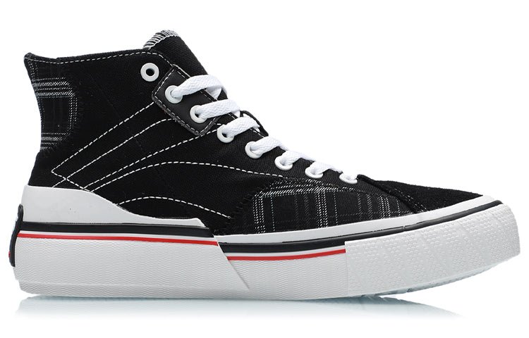 (WMNS) Li-Ning Canvas Hi Shoes 'Black White Red' AECR008-4 - Image 3