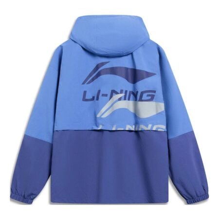 Li-Ning Double Logo Color Block Waterproof Hooded Jacket 'Blue' AFDT523-4
