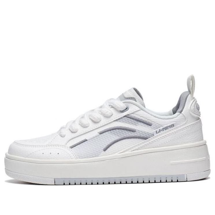 (WMNS) Li-Ning Lifestyle Skate Shoes 'White Grey' AGCT142-1