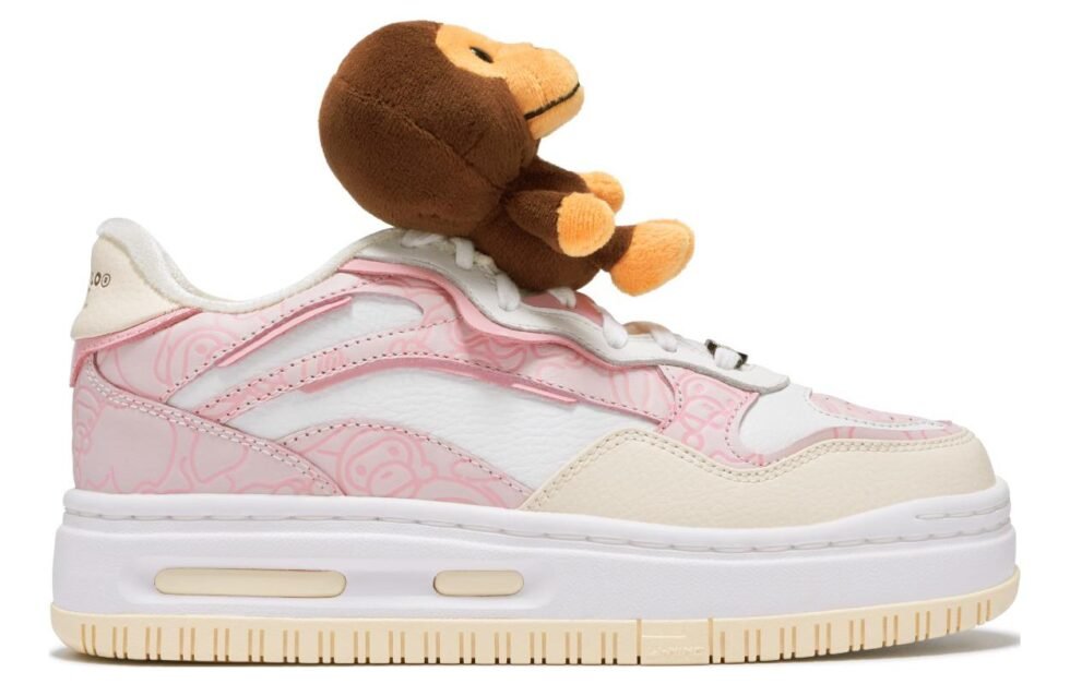 (WMNS) Li-Ning x BABY MILO STORE Future C1 'White Pink' AGCT506-1 - Image 3