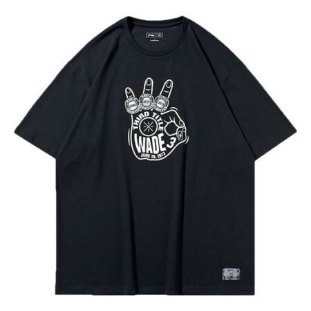 Li-Ning x Wade 3 Round Neck Loose Tee 'Black White' AHSQ487-1