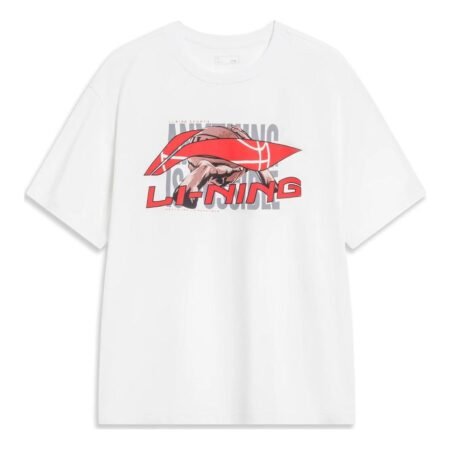 Li-Ning Essential Basketball Logo T-shirt 'White Red' AHST595-2