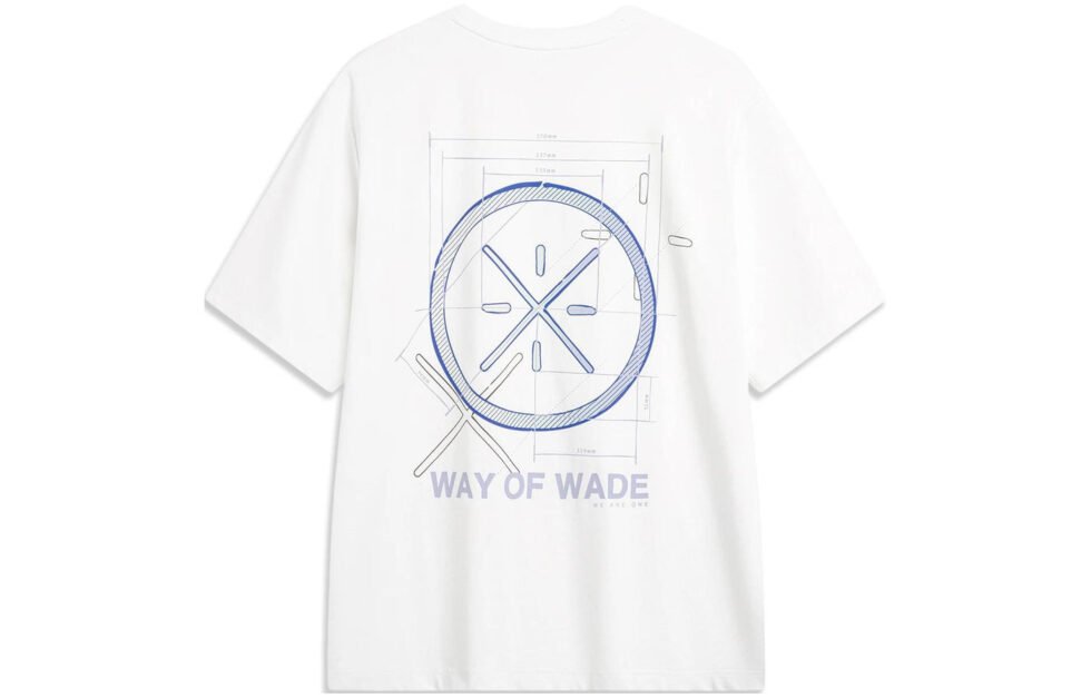 Li-Ning Way Of Wade Graphic T-shirt 'White Blue' AHSU363-4 - Image 2