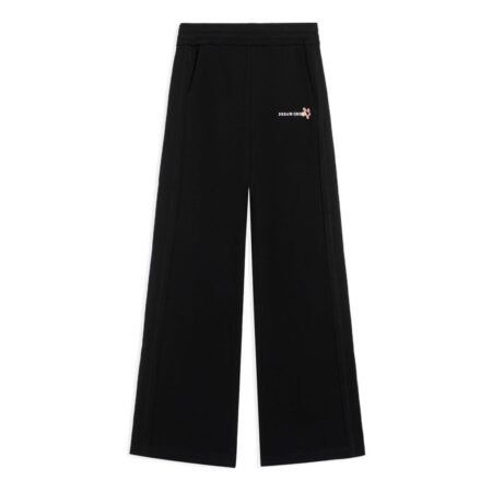 (WMNS) Li-Ning Graphic Knit Flared Sweatpants 'Black' AKLSF44-2