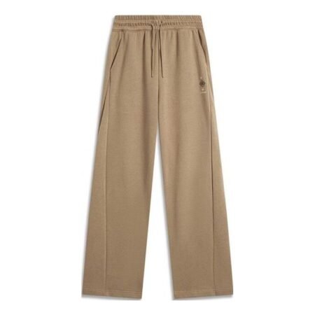 (WMNS) Li-Ning Chinese Culture Loose Fit Knit Pants 'Khaki' AKLT752-3