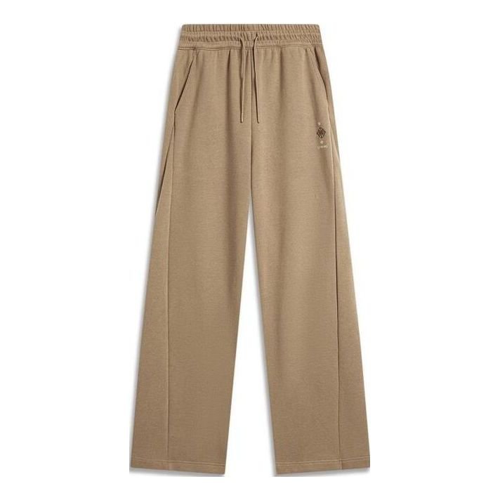 (WMNS) Li-Ning Chinese Culture Loose Fit Knit Pants 'Khaki' AKLT752-3