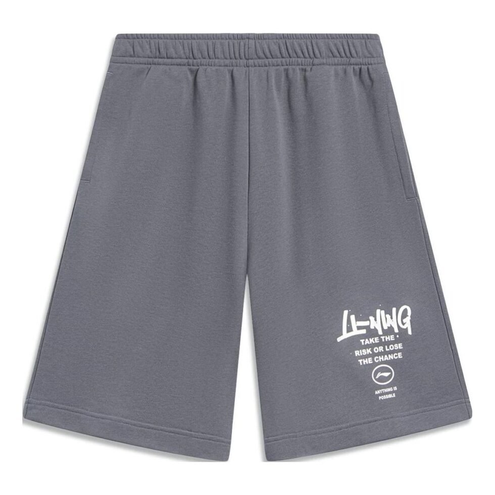 Li-Ning Anything Is Possible Graphic Straight Shorts 'Grey' AKST593-6