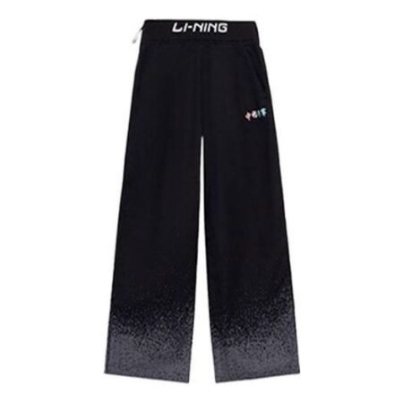 (WMNS) Li-Ning Graphic Loose Fit Pants 'Black' AKXS096-4