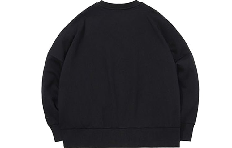Li-Ning Sports Fashion Series Alphabet Embroidered Fleece Lined Stay Warm Pullover Round Neck 'Black' AWDQ698-1 - Image 2