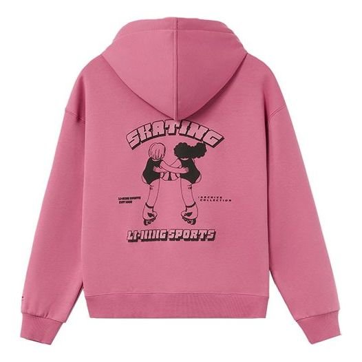 (WMNS) Li-Ning Skating Graphic Hoodie 'Pink' AWDR682-2