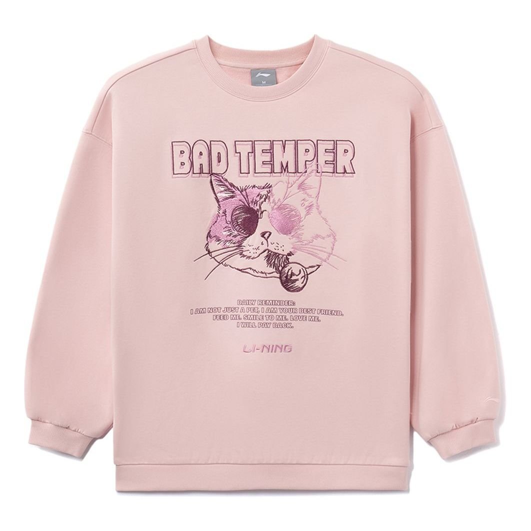 (WMNS) Li-Ning Bad Temper Graphic Sweatshirt 'Pink' AWDRH00-4