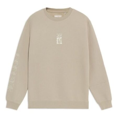 Li-Ning BADFIVE Sports Basketball Series Printing Sports Round Neck Pullover 'Beige Grey' AWDS135-3