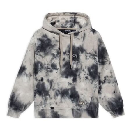 (WMNS) Li-Ning BADFIVE Sports Basketball Series Tie Dye Full Print Loose Hoodie 'Black Grey' AWDS154-2