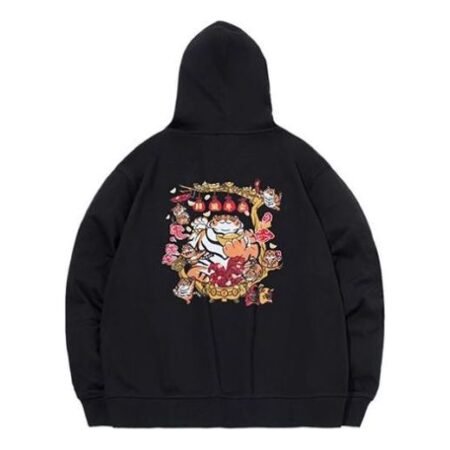 Li-Ning x Cartoon Graphic Printed Hoodie 'Black Orange' AWDS159-3