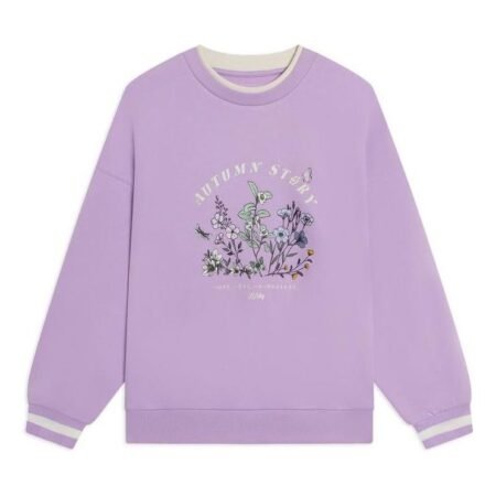 (WMNS) Li-Ning Floral Embroidered Logo Sweatshirt 'Purple' AWDS918-5