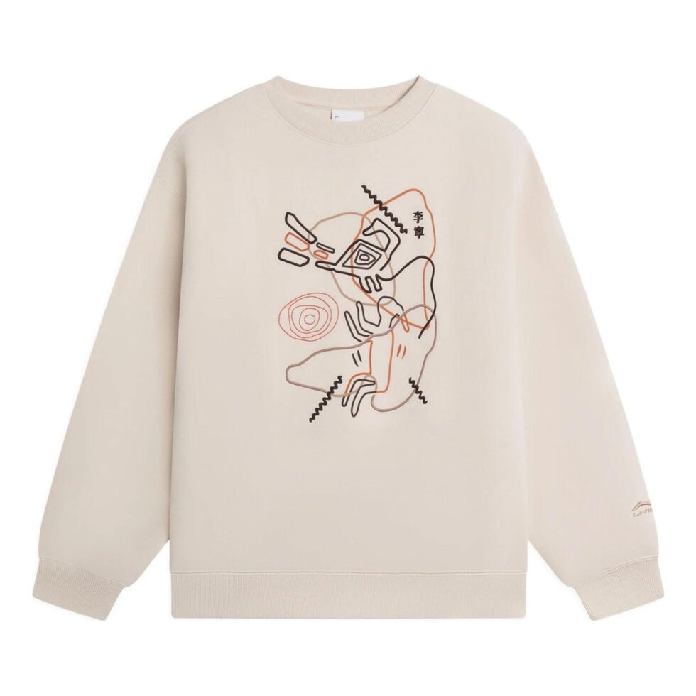 (WMNS) Li-Ning Embroidered Logo Sweatshirt 'White' AWDSB68-5