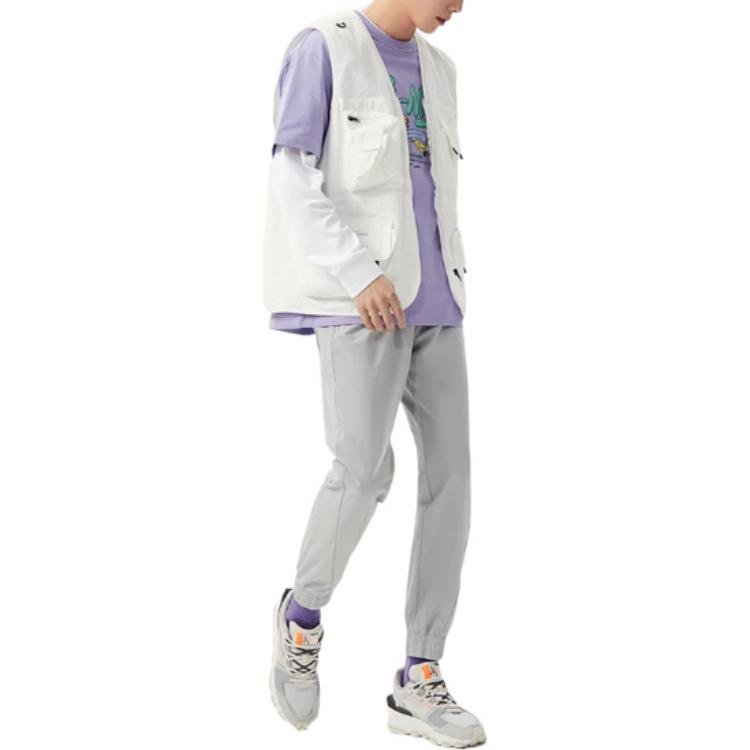 Li-Ning BadFive Logo Knit Sweatpants 'Light Grey' AYKS363-3 - Image 4