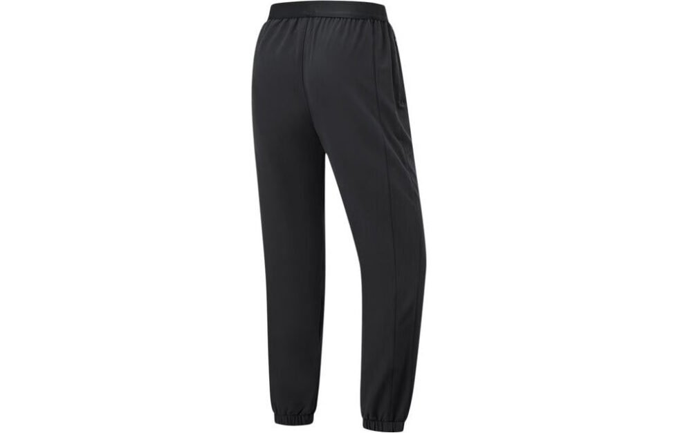 (WMNS) Li-Ning Logo Quick-Drying Running Pants 'Black' AYKT610-1 - Image 2