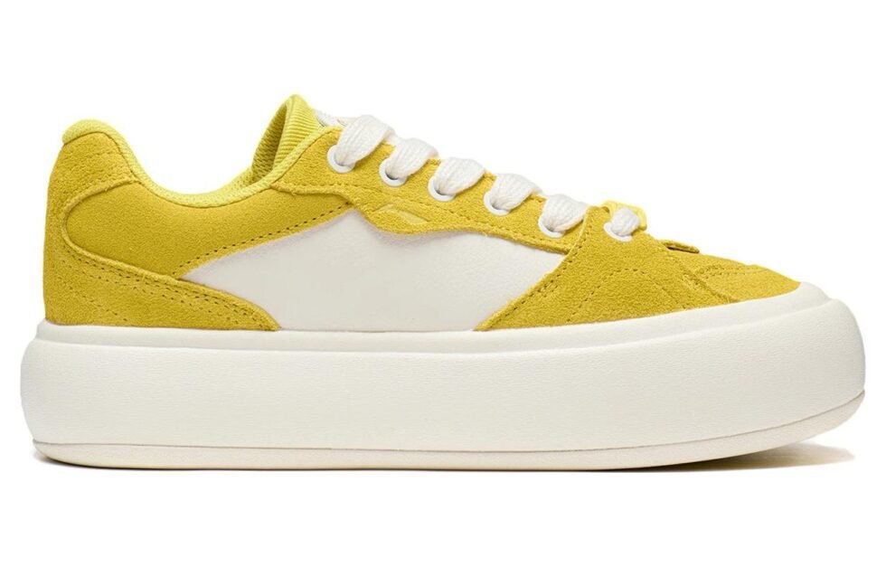 (WMNS) Li-Ning Platform Skate Shoes 'Yellow White' AZGT026-3 - Image 2